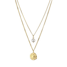 Carica l'immagine nel visualizzatore di Gallery, Collana Oceano doppia catena con perla e sole