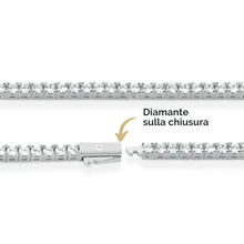 Carica l'immagine nel visualizzatore di Gallery, Bracciale Tennis Frammenti Bianco Purezza in Argento 925 e Zirconi Personalizzato