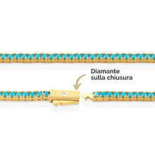 Carica l'immagine nel visualizzatore di Gallery, Bracciale Tennis Frammenti Argento 925 Dorato e Zirconi in Vari Colori