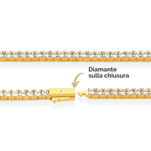 Carica l'immagine nel visualizzatore di Gallery, Bracciale Tennis Frammenti Argento 925 Dorato e Zirconi in Vari Colori