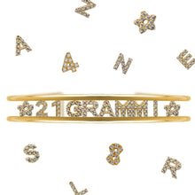 Carica l'immagine nel visualizzatore di Gallery, Bracciale Soulshine Rigido Personalizzato in Argento 925 e Zirconi Dorato