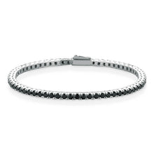 Carica l'immagine nel visualizzatore di Gallery, Bracciale Tennis Frammenti Nero Tempesta in Argento 925 e Zirconi Personalizzato