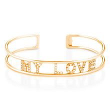 Carica l'immagine nel visualizzatore di Gallery, Bracciale Soulshine Rigido Donna "MY LOVE" in Argento 925 e Zirconi Personalizzato