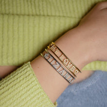 Carica l'immagine nel visualizzatore di Gallery, Bracciale Soulshine Rigido Personalizzato in Argento 925 e Zirconi Dorato