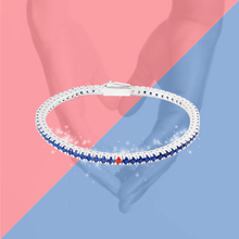 Carica l'immagine nel visualizzatore di Gallery, Bracciale Tennis Frammenti Blu Armonia in Argento 925 e Zirconi Personalizzato