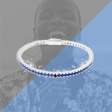 Carica l'immagine nel visualizzatore di Gallery, Bracciale Tennis Frammenti Blu Armonia in Argento 925 e Zirconi Personalizzato