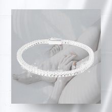 Carica l'immagine nel visualizzatore di Gallery, Bracciale Tennis Frammenti Bianco Purezza in Argento 925 e Zirconi Personalizzato