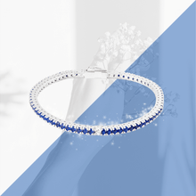 Carica l'immagine nel visualizzatore di Gallery, Bracciale Tennis Frammenti Blu Armonia in Argento 925 e Zirconi Personalizzato