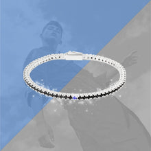 Carica l'immagine nel visualizzatore di Gallery, Bracciale Tennis Frammenti Nero Tempesta in Argento 925 e Zirconi Personalizzato