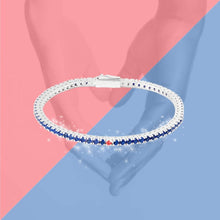 Carica l'immagine nel visualizzatore di Gallery, Bracciale Tennis Frammenti Blu Armonia in Argento 925 e Zirconi Personalizzato