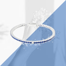 Carica l'immagine nel visualizzatore di Gallery, Bracciale Tennis Frammenti Blu Armonia in Argento 925 e Zirconi Personalizzato