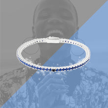 Carica l'immagine nel visualizzatore di Gallery, Bracciale Tennis Frammenti Blu Armonia in Argento 925 e Zirconi Personalizzato