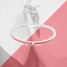 Carica l'immagine nel visualizzatore di Gallery, Bracciale Tennis Frammenti Rosso Eros in Argento 925 e Zirconi Personalizzato