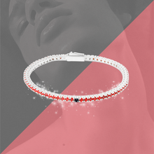 Carica l'immagine nel visualizzatore di Gallery, Bracciale Tennis Frammenti Rosso Eros in Argento 925 e Zirconi Personalizzato