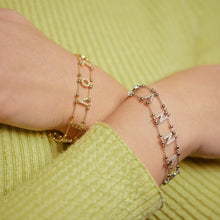 Carica l'immagine nel visualizzatore di Gallery, Bracciale Soulshine Dorato Personalizzato Catena Morbida in Argento 925 e Zirconi