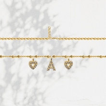 Carica l'immagine nel visualizzatore di Gallery, Collana Soulshine Personalizzata con Cuori e Iniziale in Argento 925 e Zirconi