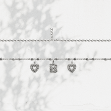 Carica l'immagine nel visualizzatore di Gallery, Collana Soulshine Personalizzata con Cuori e Iniziale in Argento 925 e Zirconi