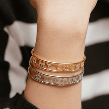 Carica l'immagine nel visualizzatore di Gallery, Bracciale Soulshine Rigido Donna "MY LOVE" in Argento 925 e Zirconi Personalizzato