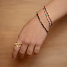 Carica l'immagine nel visualizzatore di Gallery, Bracciale Tennis Frammenti Nero Tempesta in Argento 925 e Zirconi Personalizzato