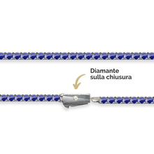 Carica l'immagine nel visualizzatore di Gallery, Bracciale Tennis Frammenti Blu Armonia in Argento 925 e Zirconi Personalizzato