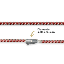 Carica l'immagine nel visualizzatore di Gallery, Bracciale Tennis Frammenti Rosso Eros in Argento 925 e Zirconi Personalizzato