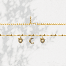 Carica l'immagine nel visualizzatore di Gallery, Collana Soulshine Personalizzata con Cuori e Iniziale in Argento 925 e Zirconi