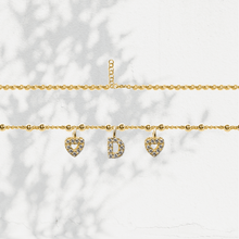 Carica l'immagine nel visualizzatore di Gallery, Collana Soulshine Personalizzata con Cuori e Iniziale in Argento 925 e Zirconi