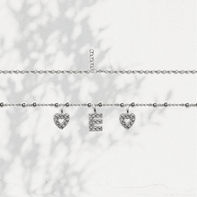 Carica l'immagine nel visualizzatore di Gallery, Collana Soulshine Personalizzata con Cuori e Iniziale in Argento 925 e Zirconi