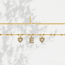 Carica l'immagine nel visualizzatore di Gallery, Collana Soulshine Personalizzata con Cuori e Iniziale in Argento 925 e Zirconi