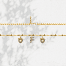 Carica l'immagine nel visualizzatore di Gallery, Collana Soulshine Personalizzata con Cuori e Iniziale in Argento 925 e Zirconi