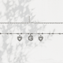 Carica l'immagine nel visualizzatore di Gallery, Collana Soulshine Personalizzata con Cuori e Iniziale in Argento 925 e Zirconi