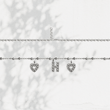 Carica l'immagine nel visualizzatore di Gallery, Collana Soulshine Personalizzata con Cuori e Iniziale in Argento 925 e Zirconi