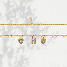 Carica l'immagine nel visualizzatore di Gallery, Collana Soulshine Personalizzata con Cuori e Iniziale in Argento 925 e Zirconi