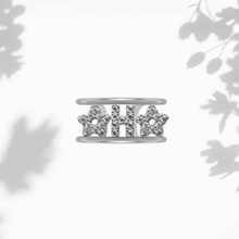 Carica l'immagine nel visualizzatore di Gallery, Anello Soulshine Personalizzato con Stelle e Iniziale in Argento 925 e Zirconi Regolabile