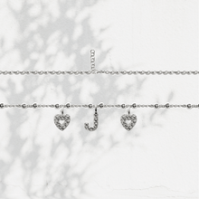 Carica l'immagine nel visualizzatore di Gallery, Collana Soulshine Personalizzata con Cuori e Iniziale in Argento 925 e Zirconi