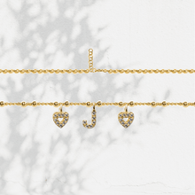 Carica l'immagine nel visualizzatore di Gallery, Collana Soulshine Personalizzata con Cuori e Iniziale in Argento 925 e Zirconi