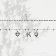 Carica l'immagine nel visualizzatore di Gallery, Collana Soulshine Personalizzata con Cuori e Iniziale in Argento 925 e Zirconi