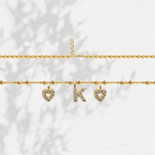 Carica l'immagine nel visualizzatore di Gallery, Collana Soulshine Personalizzata con Cuori e Iniziale in Argento 925 e Zirconi