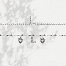 Carica l'immagine nel visualizzatore di Gallery, Collana Soulshine Personalizzata con Cuori e Iniziale in Argento 925 e Zirconi