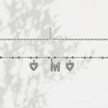 Carica l'immagine nel visualizzatore di Gallery, Collana Soulshine Personalizzata con Cuori e Iniziale in Argento 925 e Zirconi