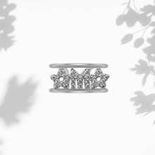 Carica l'immagine nel visualizzatore di Gallery, Anello Soulshine Personalizzato con Stelle e Iniziale in Argento 925 e Zirconi Regolabile