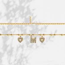 Carica l'immagine nel visualizzatore di Gallery, Collana Soulshine Personalizzata con Cuori e Iniziale in Argento 925 e Zirconi