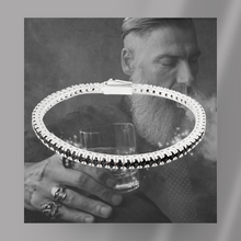 Carica l'immagine nel visualizzatore di Gallery, Bracciale Tennis Frammenti Nero Tempesta in Argento 925 e Zirconi Personalizzato