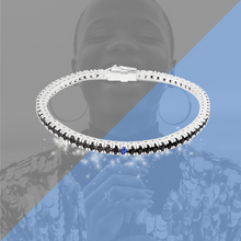 Carica l'immagine nel visualizzatore di Gallery, Bracciale Tennis Frammenti Nero Tempesta in Argento 925 e Zirconi Personalizzato