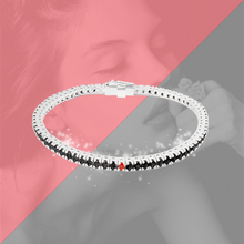 Carica l'immagine nel visualizzatore di Gallery, Bracciale Tennis Frammenti Nero Tempesta in Argento 925 e Zirconi Personalizzato