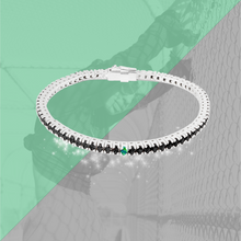 Carica l'immagine nel visualizzatore di Gallery, Bracciale Tennis Frammenti Nero Tempesta in Argento 925 e Zirconi Personalizzato