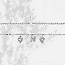 Carica l'immagine nel visualizzatore di Gallery, Collana Soulshine Personalizzata con Cuori e Iniziale in Argento 925 e Zirconi