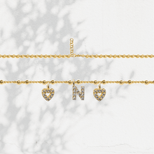 Carica l'immagine nel visualizzatore di Gallery, Collana Soulshine Personalizzata con Cuori e Iniziale in Argento 925 e Zirconi