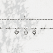 Carica l'immagine nel visualizzatore di Gallery, Collana Soulshine Personalizzata con Cuori e Iniziale in Argento 925 e Zirconi