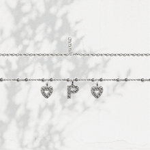 Carica l'immagine nel visualizzatore di Gallery, Collana Soulshine Personalizzata con Cuori e Iniziale in Argento 925 e Zirconi